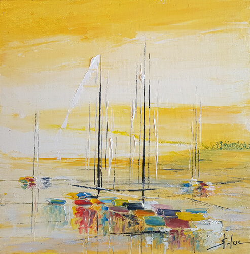 Paysage en Jaune di MICHEL SAINT-LUC, Pittura in vendita su Singulart