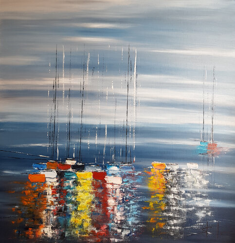 Mélodie en Bleu 4 di MICHEL SAINT-LUC, Pittura in vendita su Singulart