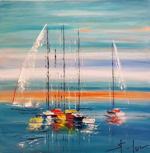 Un Eté Turquoise di MICHEL SAINT-LUC, Pittura in vendita su Singulart