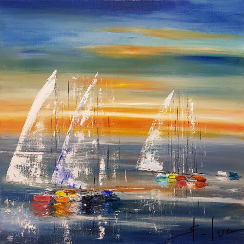 Les Feux du Couchant di MICHEL SAINT-LUC, Pittura in vendita su Singulart