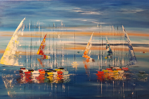 Week-End en Liberté 4 by MICHEL SAINT-LUC, 油畫 for Sale on Singulart