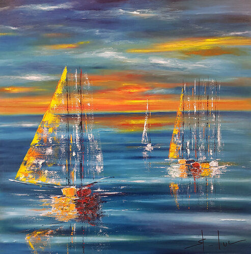 Voyage Nocturne 2 by MICHEL SAINT-LUC, 油畫 for Sale on Singulart