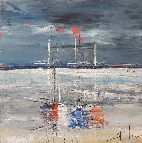La Plage Blanche (Sous la Neige) van MICHEL SAINT-LUC, Schilderij te koop op Singulart