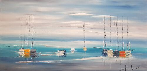 Bleu Lagon di MICHEL SAINT-LUC, Pittura in vendita su Singulart