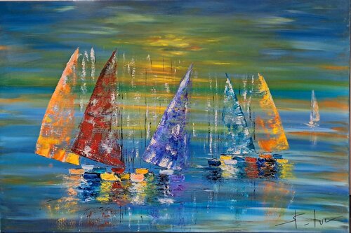 Les Feux du Couchant 2 di MICHEL SAINT-LUC, Pittura in vendita su Singulart