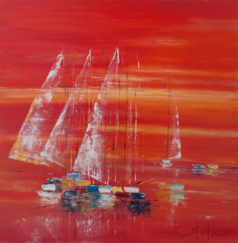 Ciel de Feu 3 by MICHEL SAINT-LUC, Painting for Sale on Singulart