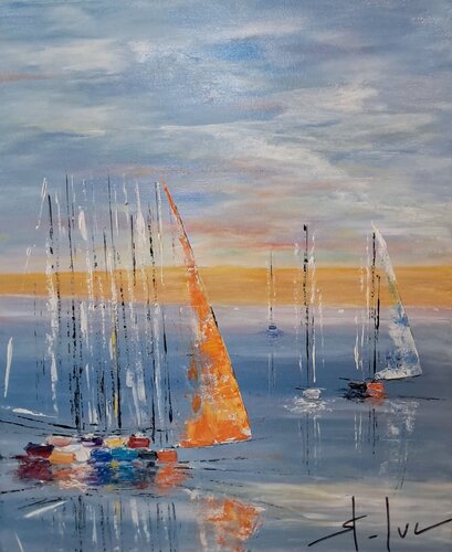 Les Miroirs de l'Aube 4 by MICHEL SAINT-LUC, 油畫 for Sale on Singulart