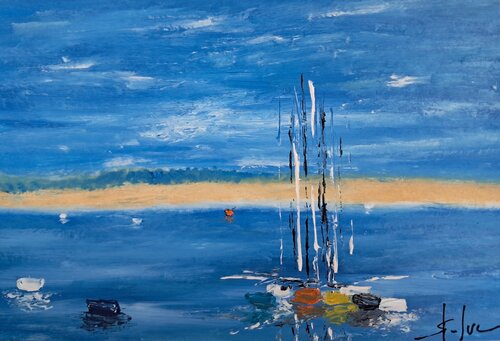 Au Loin, la Dune de MICHEL SAINT-LUC, Pintura a la venta en Singulart