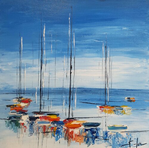 Rhapsodie in Blue 9 di MICHEL SAINT-LUC, Pittura in vendita su Singulart