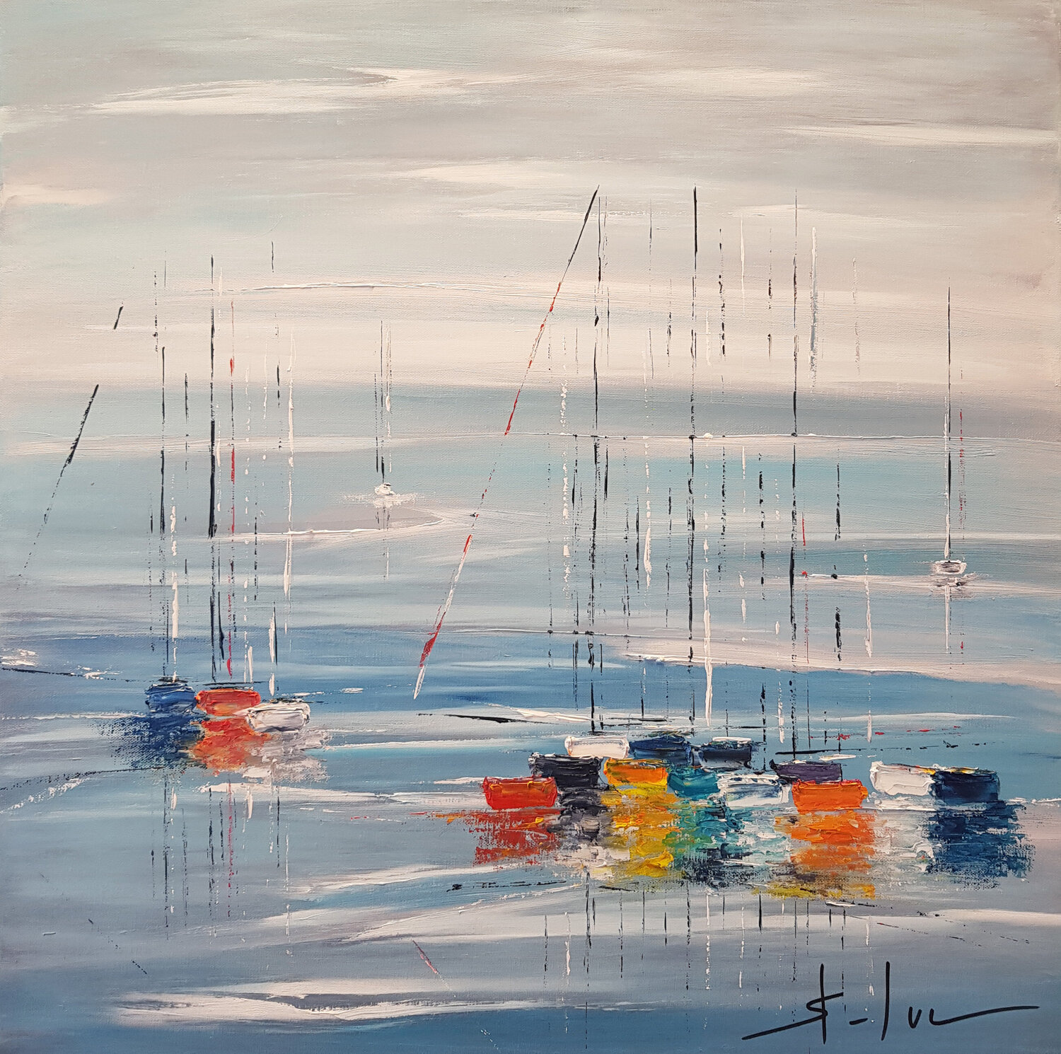 Les Lumières de l'Aube 2 MICHEL SAINT-LUC Dipinto originale in vendita