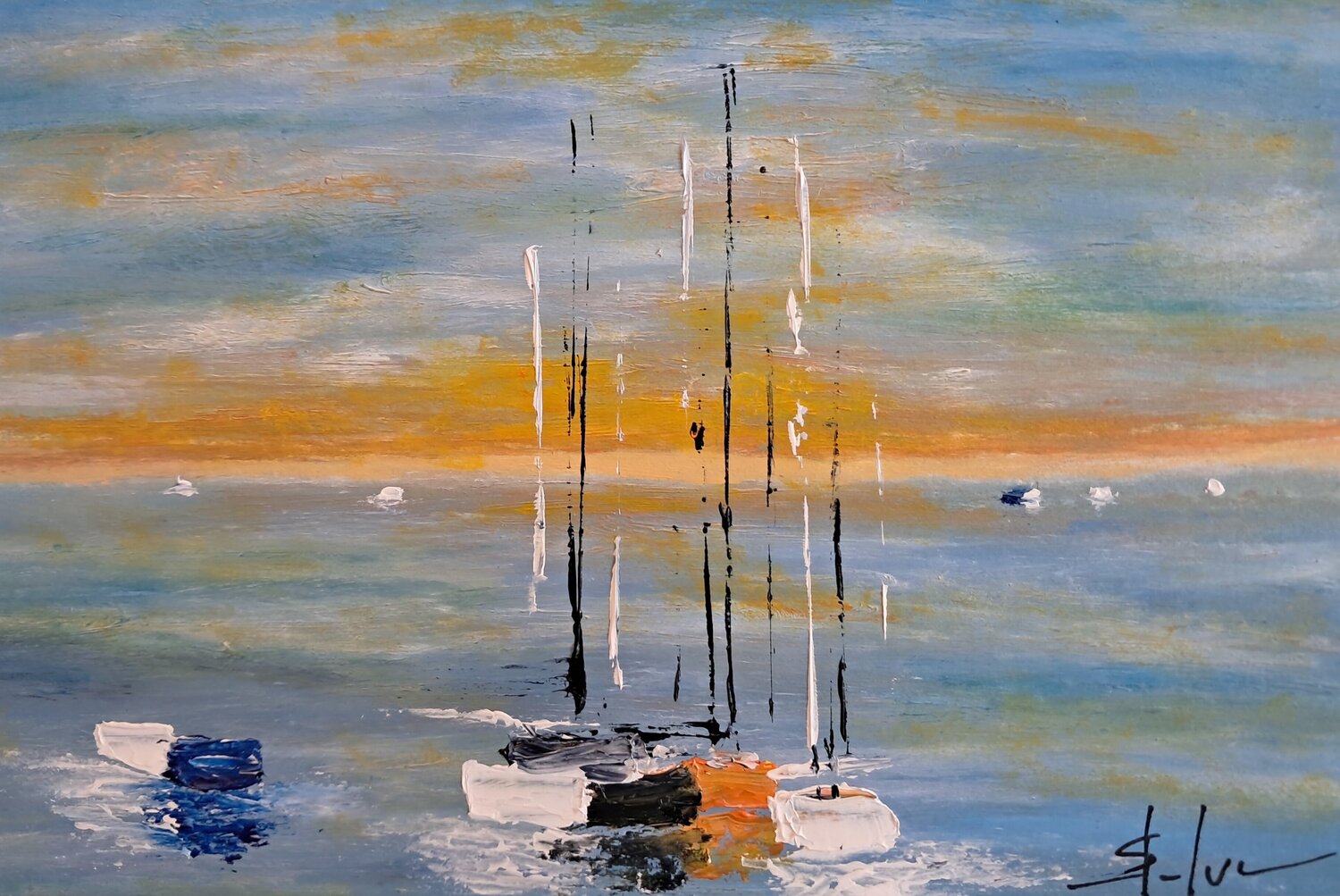 Soleil Couchant 116926 MICHEL SAINT-LUC Original painting for sale