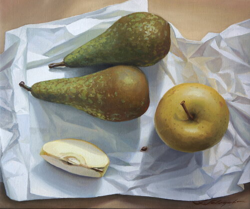 Apfel und Birne van Sergej Sologub, Schilderij te koop op Singulart