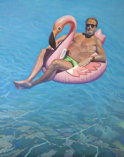 Rosa Flamingo von Sergej Sologub, Malerei kaufen auf Singulart