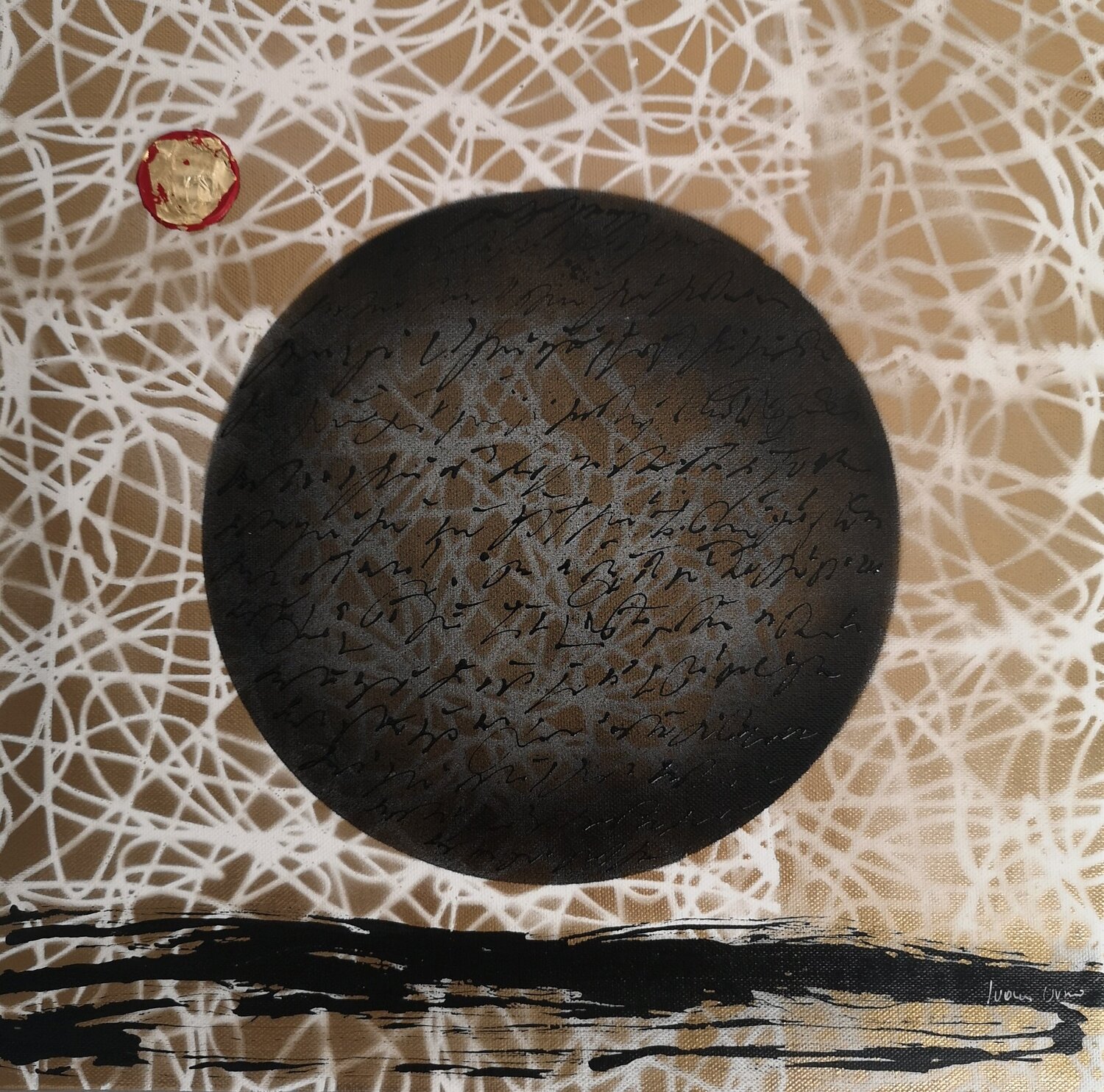 Misteriosa Sfera delle Lettere Astratte II Ivana Urso Werk auf Papier zu verkaufen