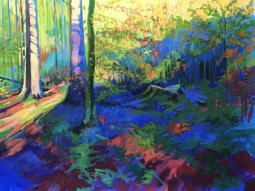 Impresión del bosque en la memoria di Karen Kruse, Pittura in vendita su Singulart