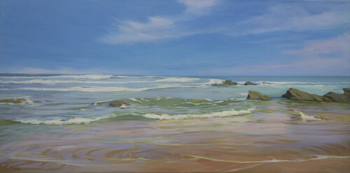 Amanecer en la playa de Liencres. Santander von Karen Kruse, Malerei kaufen auf Singulart