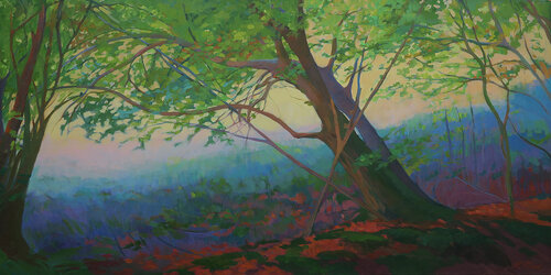 Atardecer en el bosque. von Karen Kruse, Malerei kaufen auf Singulart