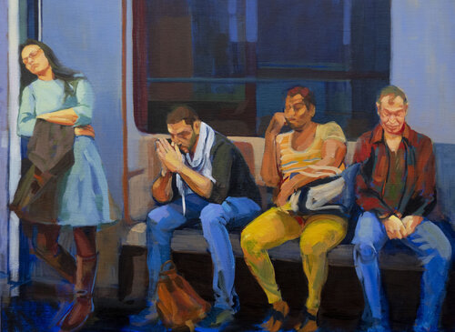 Gente en el metro de Madrid. by Karen Kruse, Painting for Sale on Singulart
