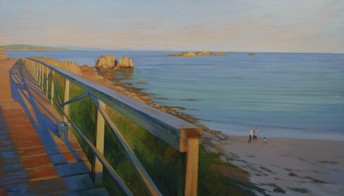 Paseo de las Tablas, San Vicente do Mar, Galicia. di Karen Kruse, Pittura in vendita su Singulart