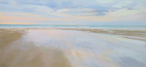 La energía del mar. Atardecer . di Karen Kruse, Pittura in vendita su Singulart