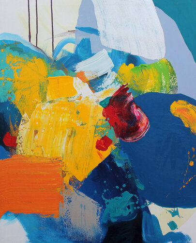 Le vendeur des fleurs van Carles Azcón, Schilderij te koop op Singulart