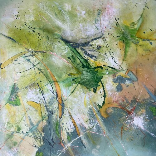 Summer/Spring (green love letter) I von Claudia Bläsi, Malerei kaufen auf Singulart