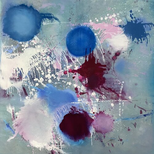 cosmic drops (blueberry sorbet) I van Claudia Bläsi, Schilderij te koop op Singulart
