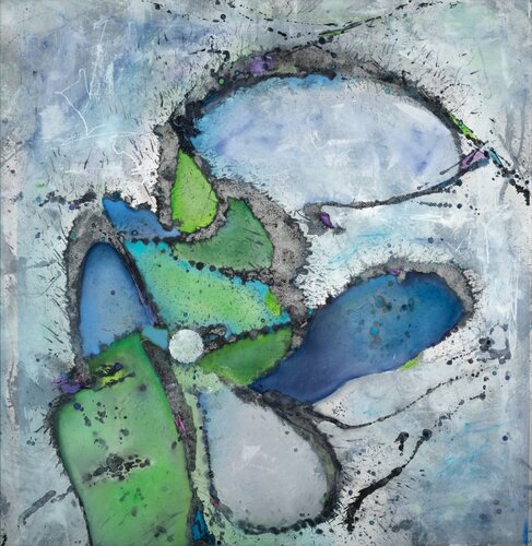 JOY I (blue/green) di Claudia Bläsi, Pittura in vendita su Singulart