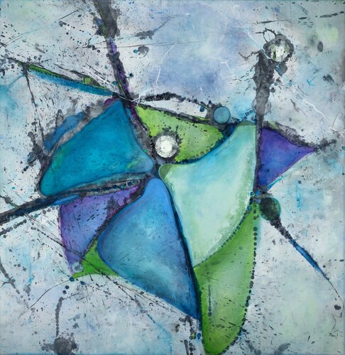 JOY II (blue/green) di Claudia Bläsi, Pittura in vendita su Singulart