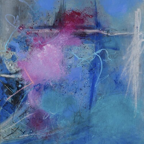 Blue again III (with pink dot) by Claudia Bläsi, Painting for Sale on Singulart