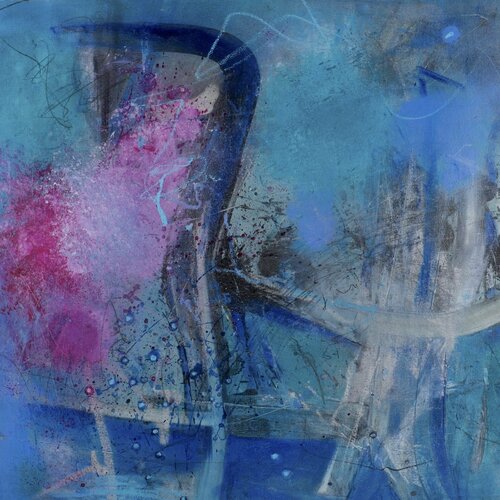 Blue again II (with pink dot) by Claudia Bläsi, Painting for Sale on Singulart