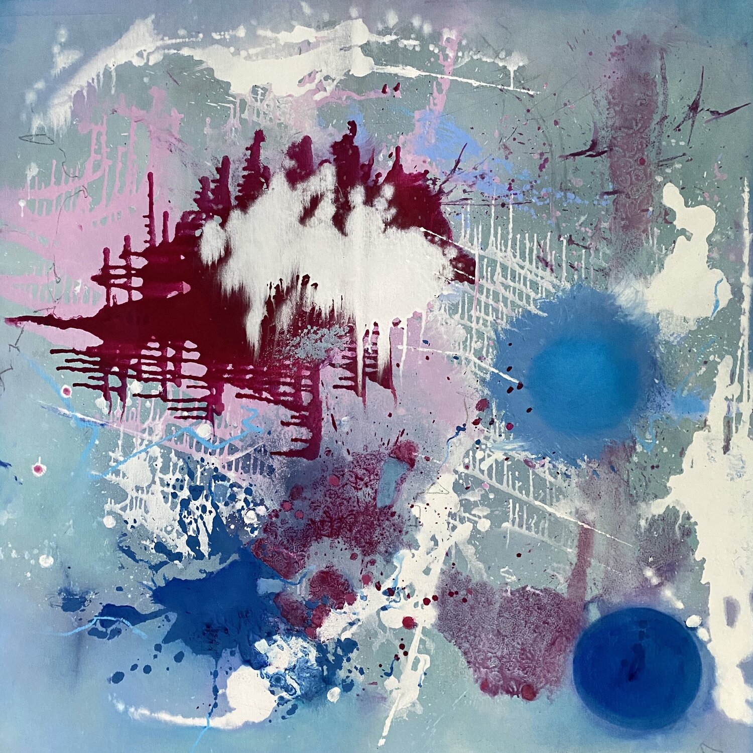 cosmic drops (blueberry sorbet) II Claudia Bläsi Originalgemälde zu verkaufen