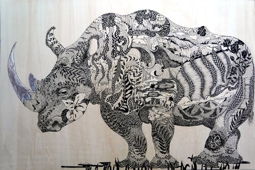 Ravishing Rhino par Linnea Pergola, Dessin en vente sur Singulart
