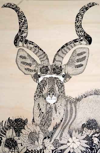 Handsome Kudu par Linnea Pergola, Dessin en vente sur Singulart