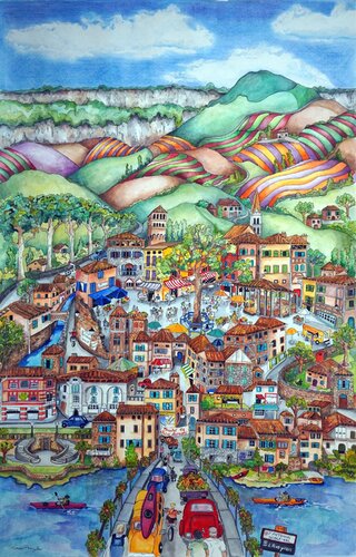 Saint Antonin Noble Val, France von Linnea Pergola, Malerei kaufen auf Singulart