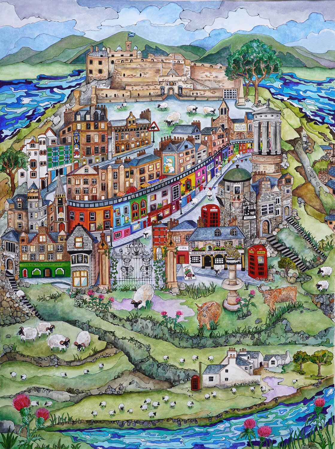 Edinburgh, Scotland Linnea Pergola Origineel schilderij te koop