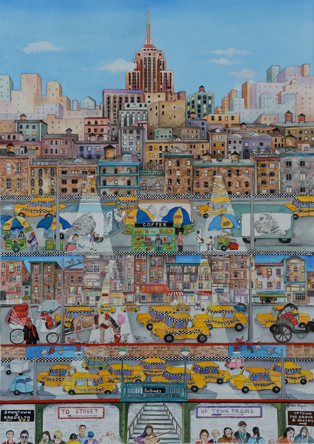NYC Layers Linnea Pergola Werk auf Papier zu verkaufen