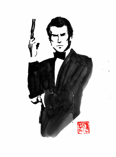 james bond pierce brosnan by Pechane Sumie, Drawing for Sale on Singulart