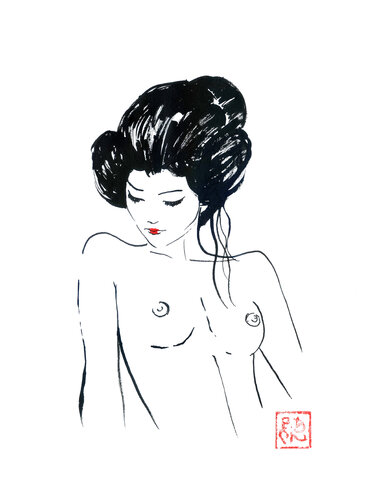 naked geisha by Pechane Sumie, Drawing for Sale on Singulart