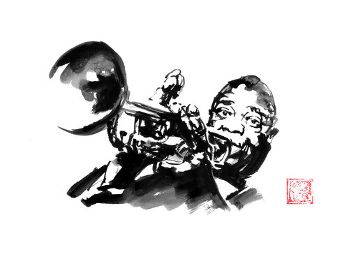 louis armstrong 2024 by Pechane Sumie, Work on Paper for Sale on Singulart