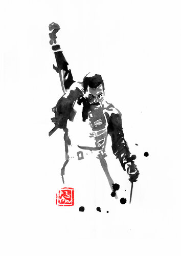 freddie mercury sur scène by Pechane Sumie, Drawing for Sale on Singulart