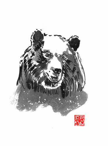 bear in water by Pechane Sumie, Drawing for Sale on Singulart