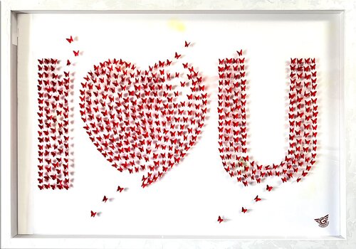 I LOVE U – Unique Wall Sculpture by Gardani, 조각 for Sale on Singulart