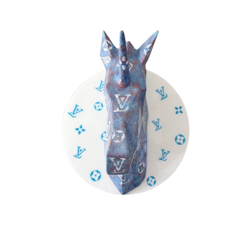 Louis Vuitton-Unicorn – Original 3D Wall Sculpture di Gardani, Scultura in vendita su Singulart