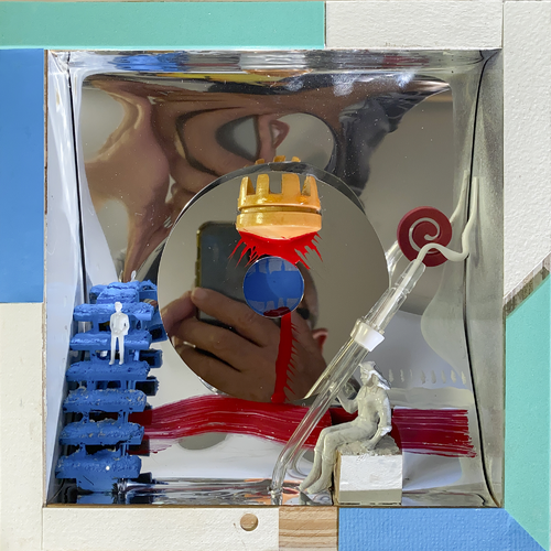 h1 - Rook Rules Blue Steps von Aleks Rosenberg, Skulptur kaufen auf Singulart