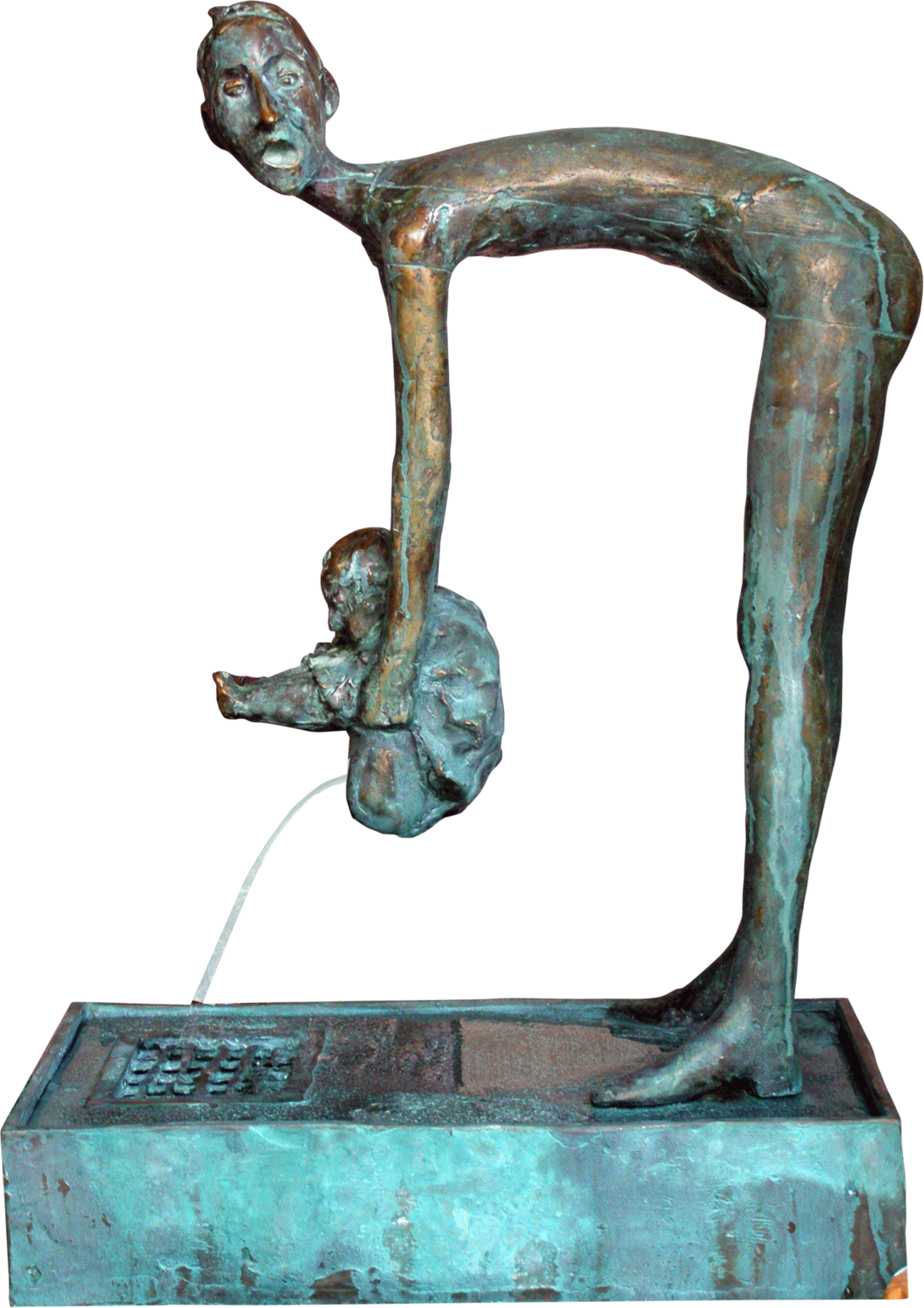 Pissing Pissing girl - fountain by Hanna Kyselova (2009) : Sculpture Bronze -  Singulart