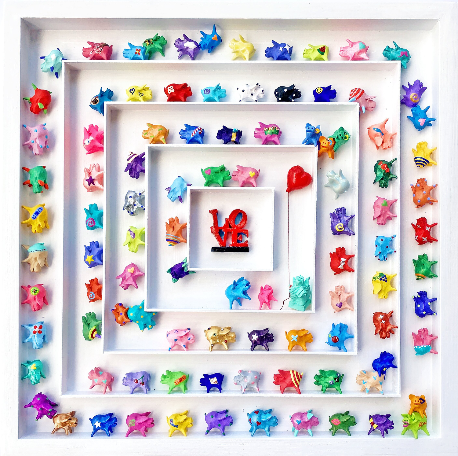 Square Pig #3 - Love in the city Seunghwui Koo Skulptur zu verkaufen
