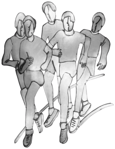 The runners. van Jenifer Carey, Beeldhouwwerk te koop op Singulart