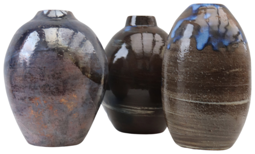 3 Raku vessels Koen Lybaert