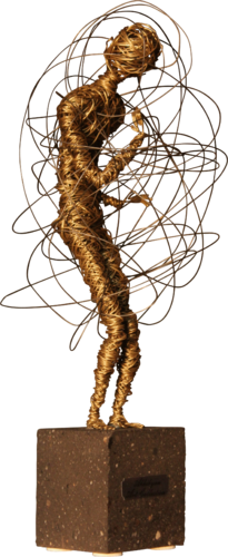 Phobia (23x8x5 0.8kg Brass,tufa 2019) by Karen Axikyan, Sculpture for Sale on Singulart